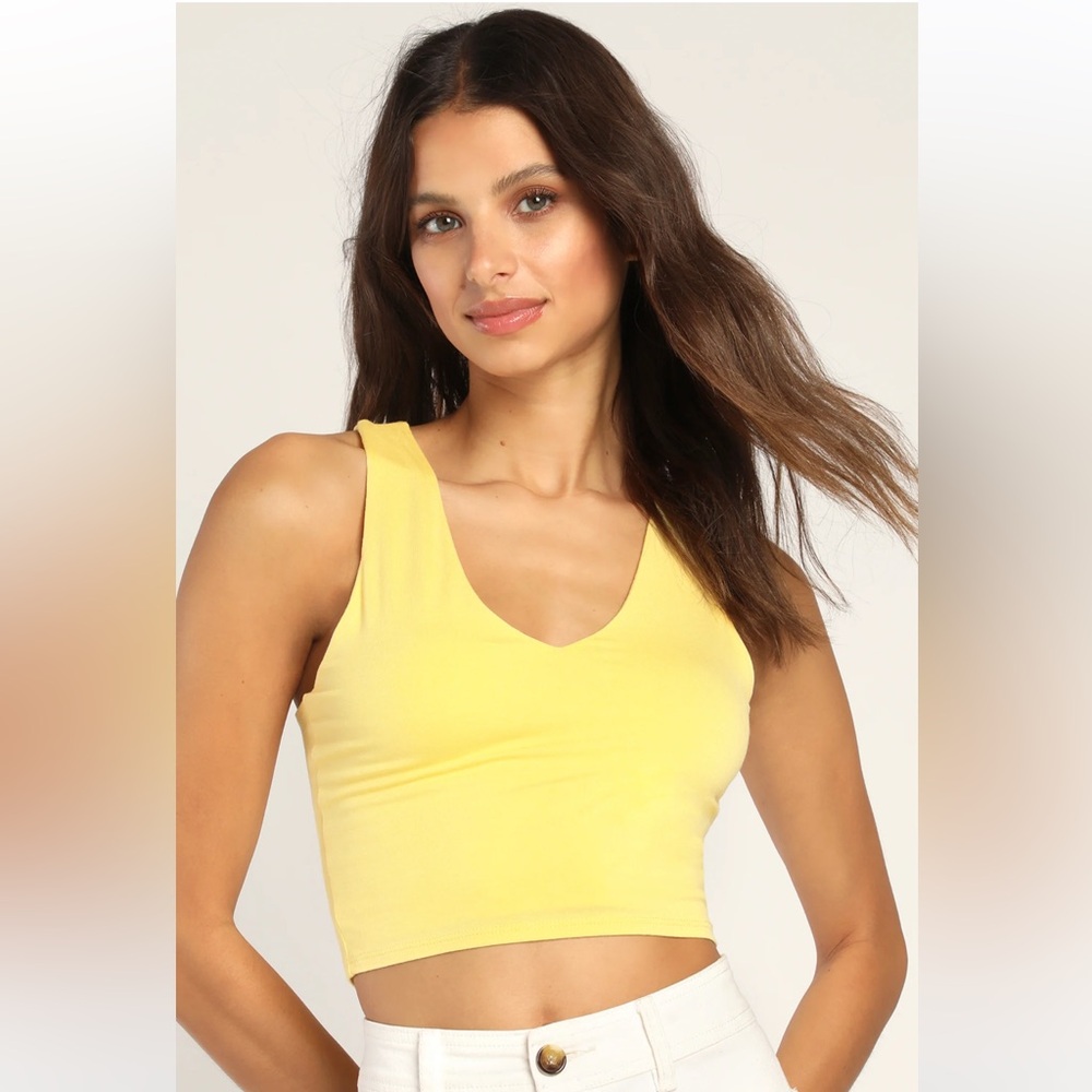 Lulus Feel Like Dancing Yellow Crop Top